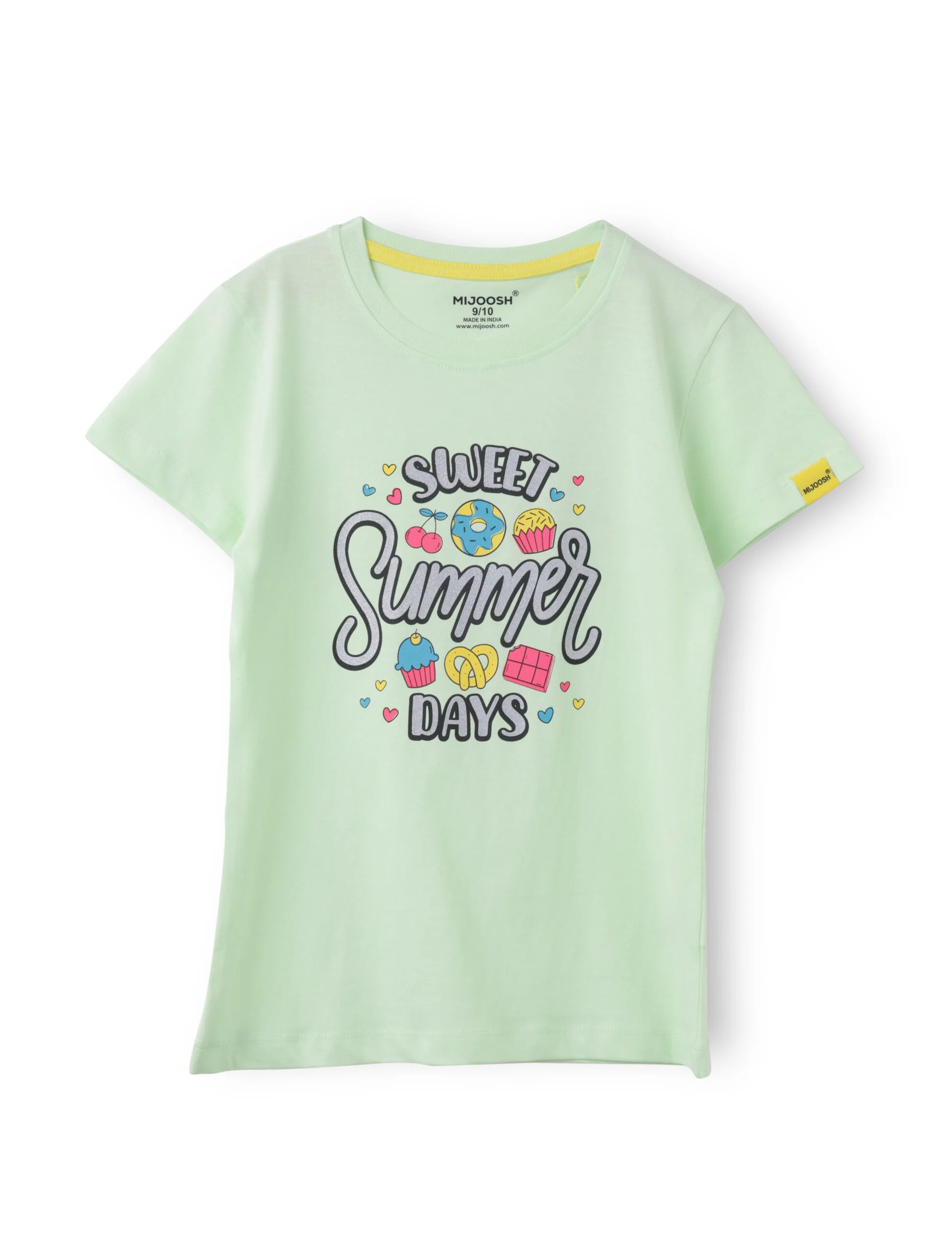 Girls T shirt Cotton Patina Green Sweet Summer - Image 3